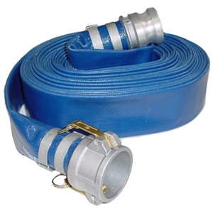 Lay Flat PVC Discharge Hose / Camlock Fitting Assembly / 2 in x 50 ft